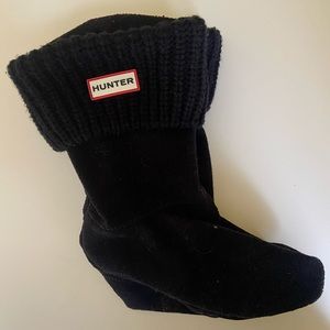Hunter Black Cable Knit Boot Socks